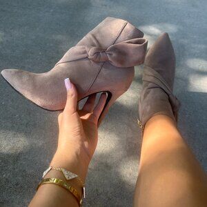 NEW WOMANS RUSH FAUX SUEDE Bow Knot Ankle Boots